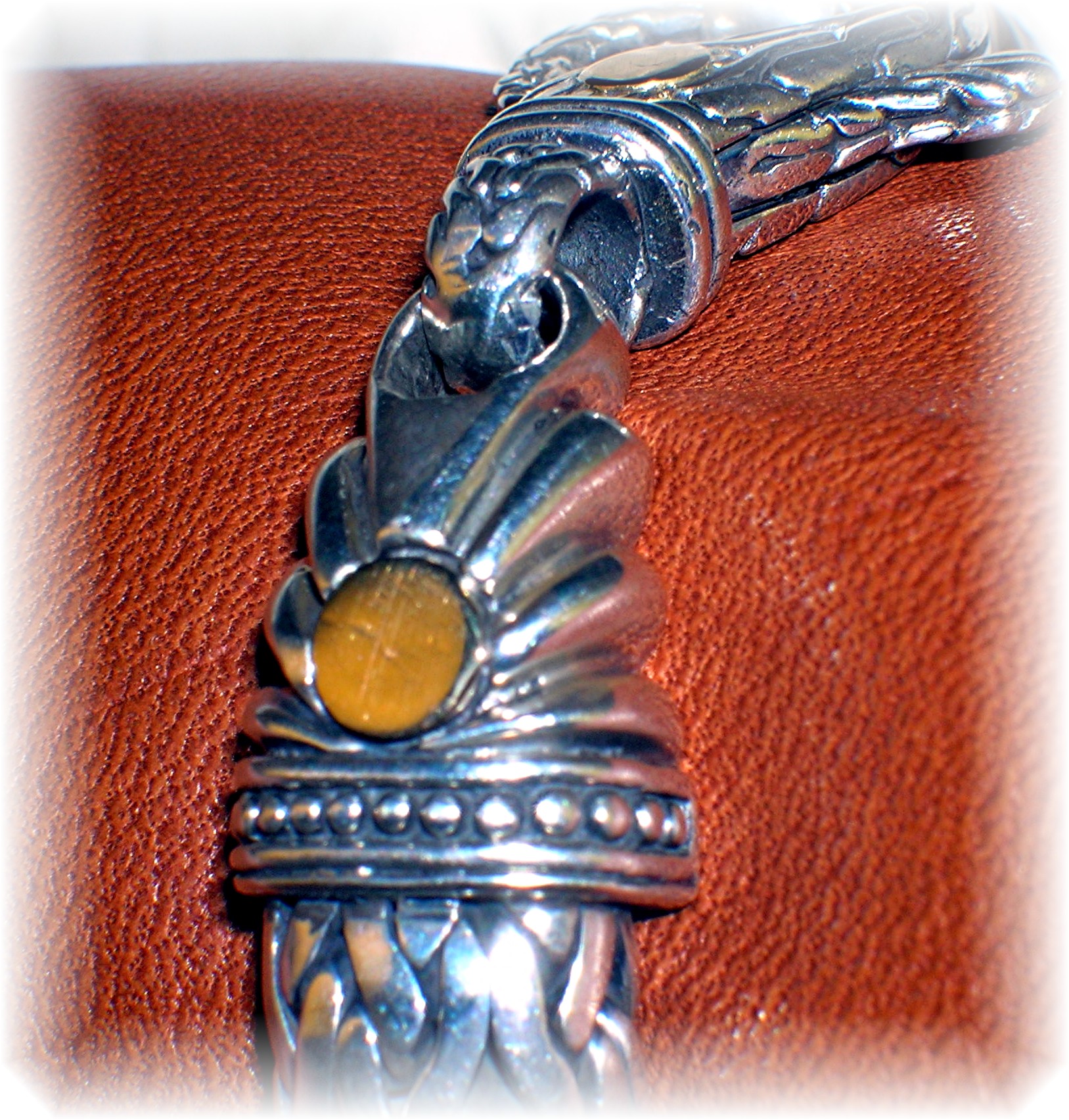 BraceletSterling Silver Gold Accent Lobster Hook Signed
