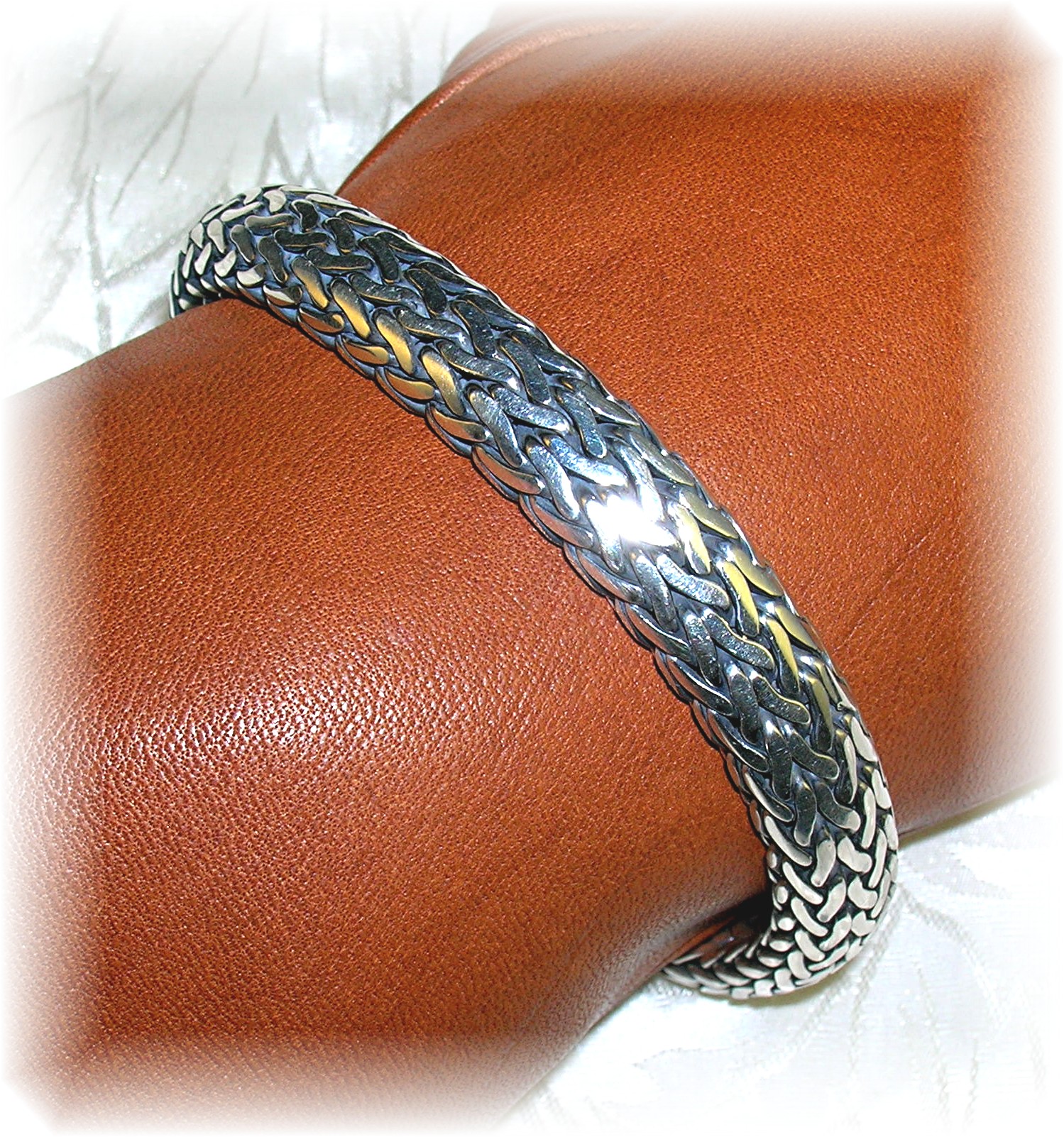 BraceletSterling Silver Gold Accent Lobster Hook Signed