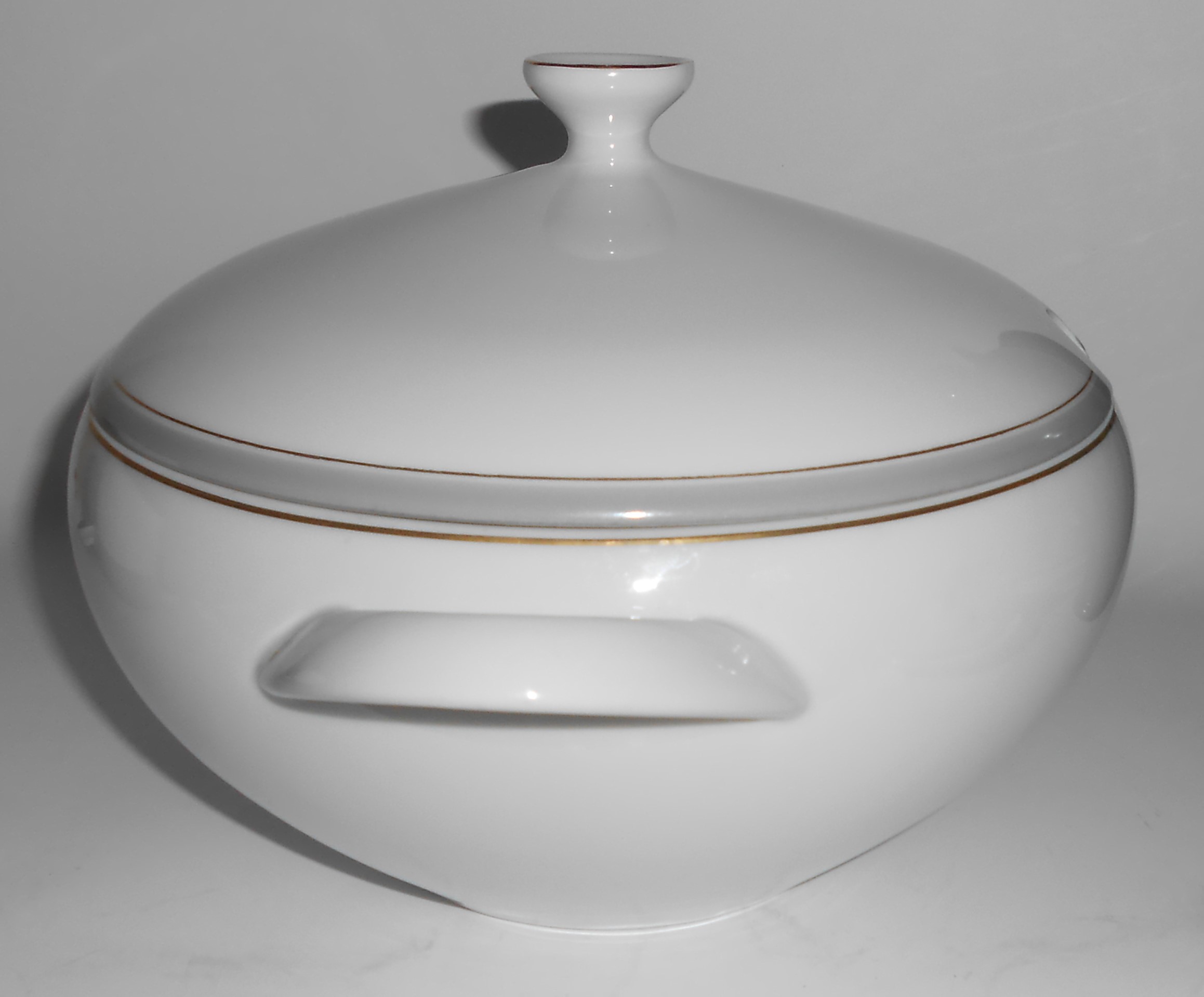 Arzberg Porcelain China 9573  Gray Band w/Gold Large So