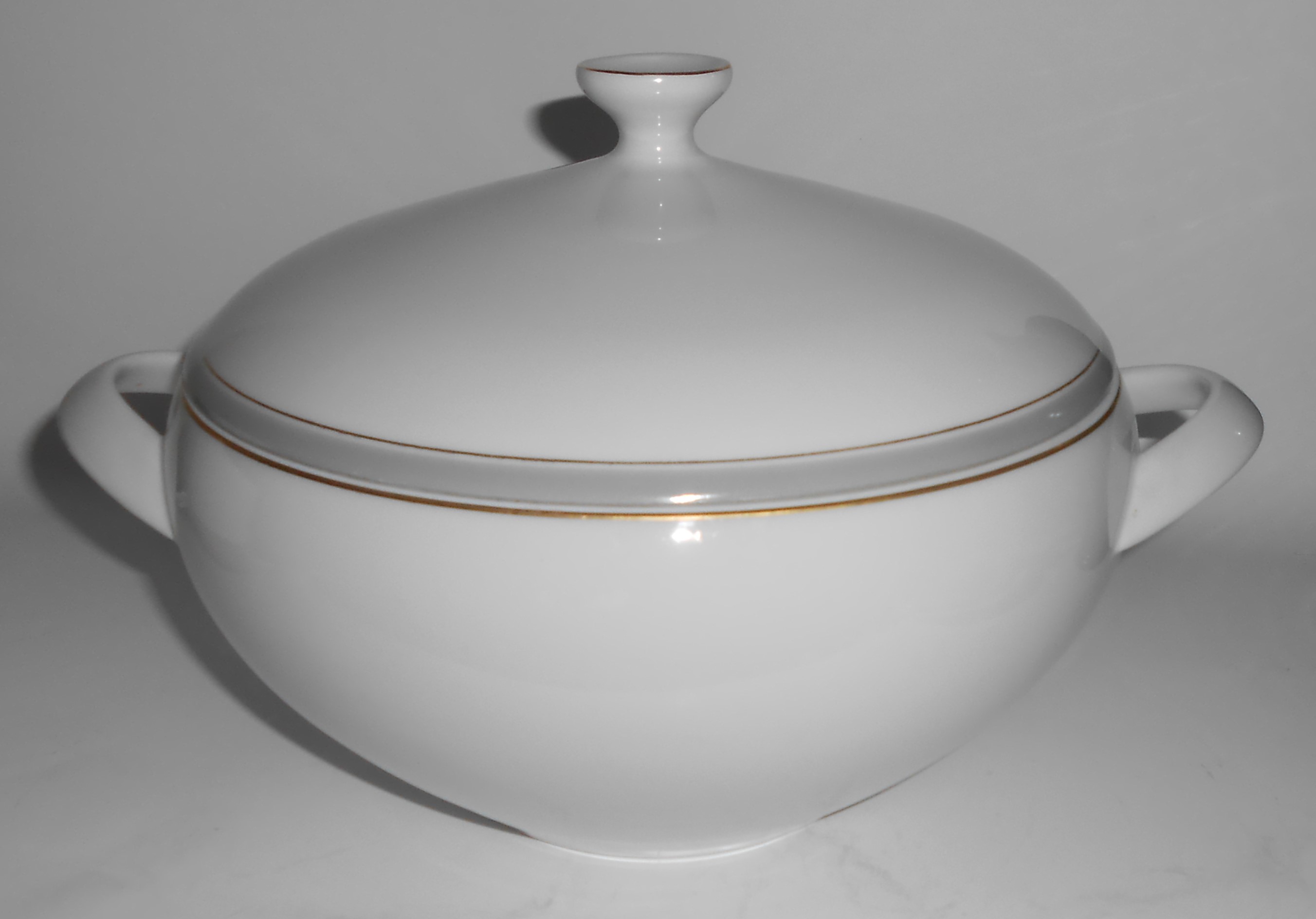 Arzberg Porcelain China 9573  Gray Band w/Gold Large So
