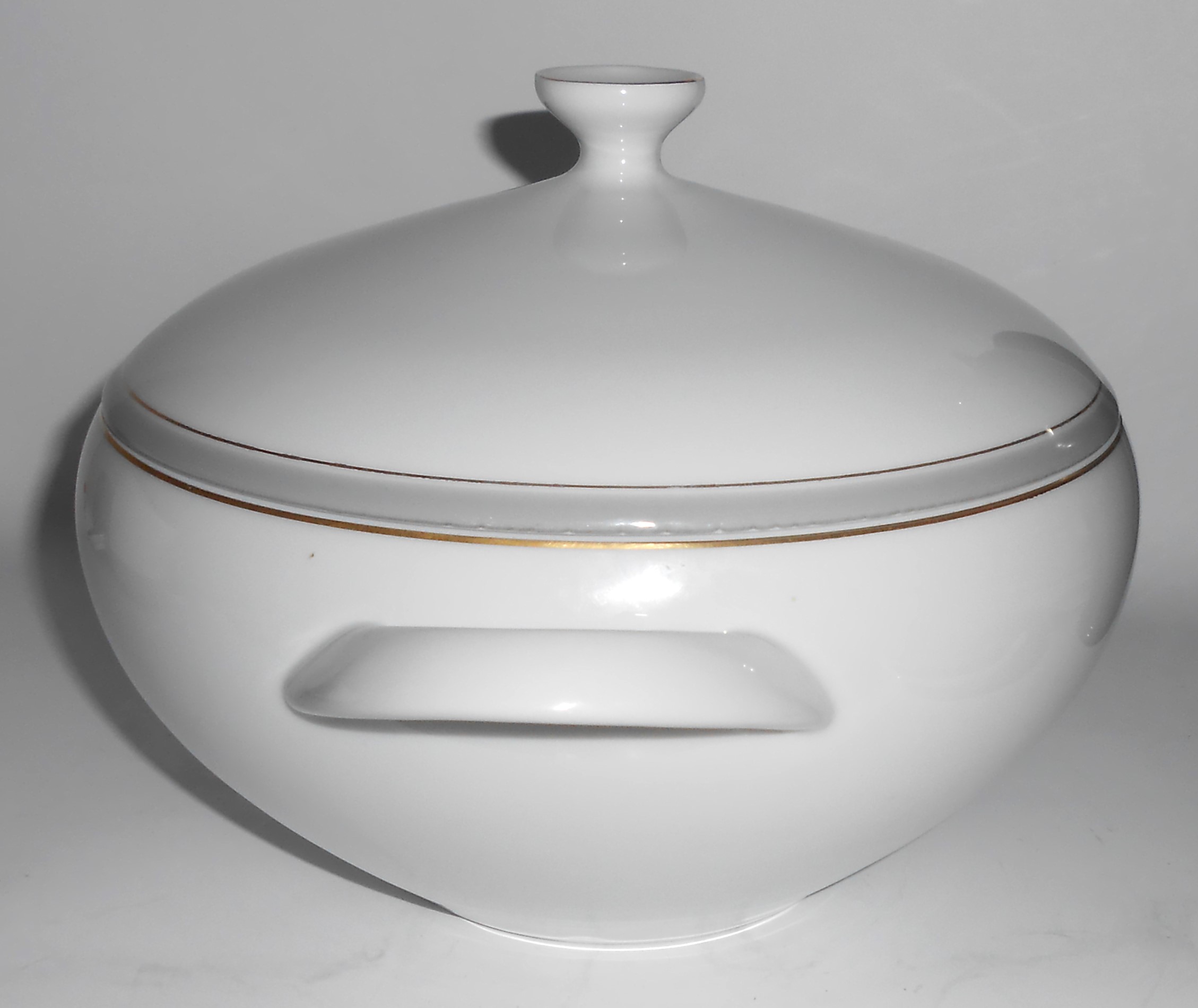 Arzberg Porcelain China 9573  Gray Band w/Gold Large So
