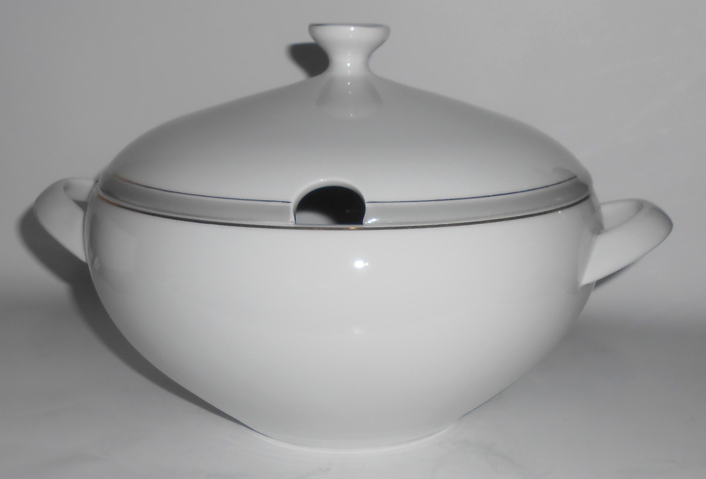 Arzberg Porcelain China 9573  Gray Band w/Gold Large So