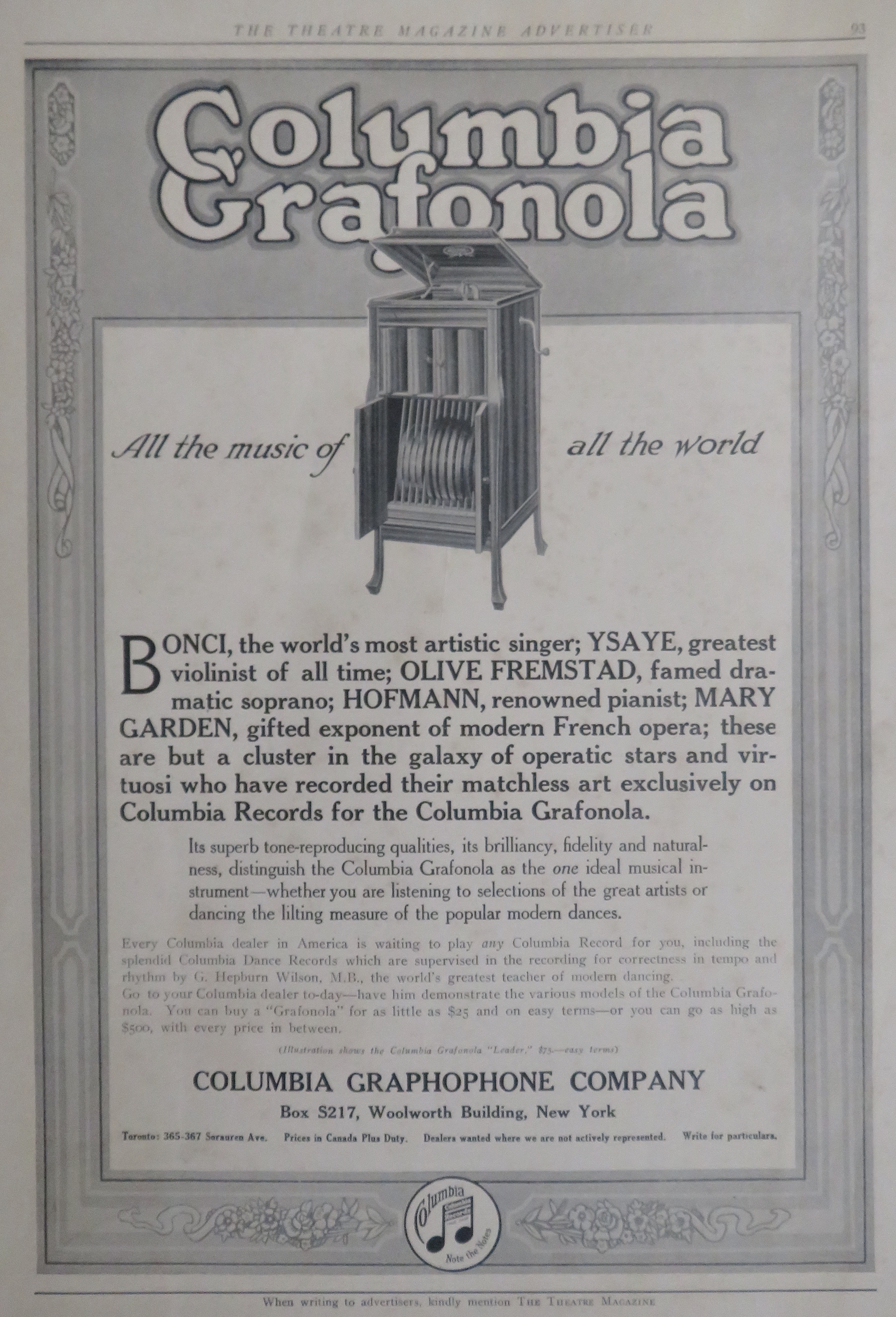 1914 Columbia Graphophone with the Grafonola