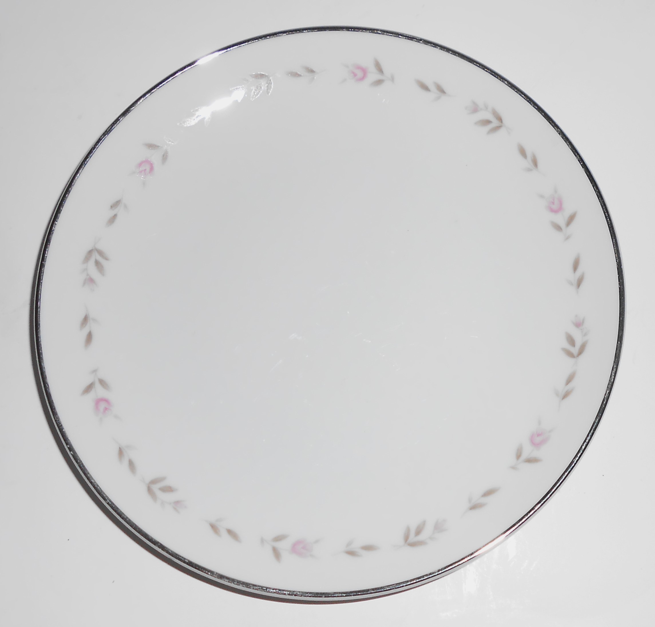 Mikasa China Platinum Band #8353 Rose Delight Bread Pla