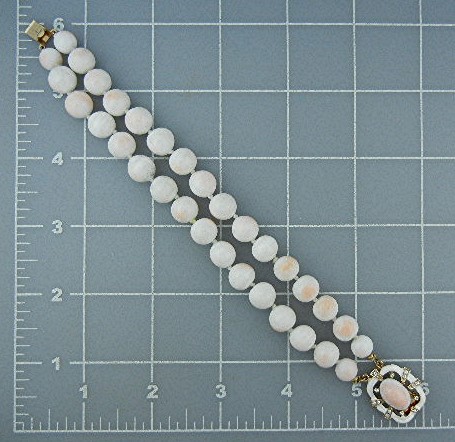 Angelskin Coral 2 Row Enamel Clasp Bracelet