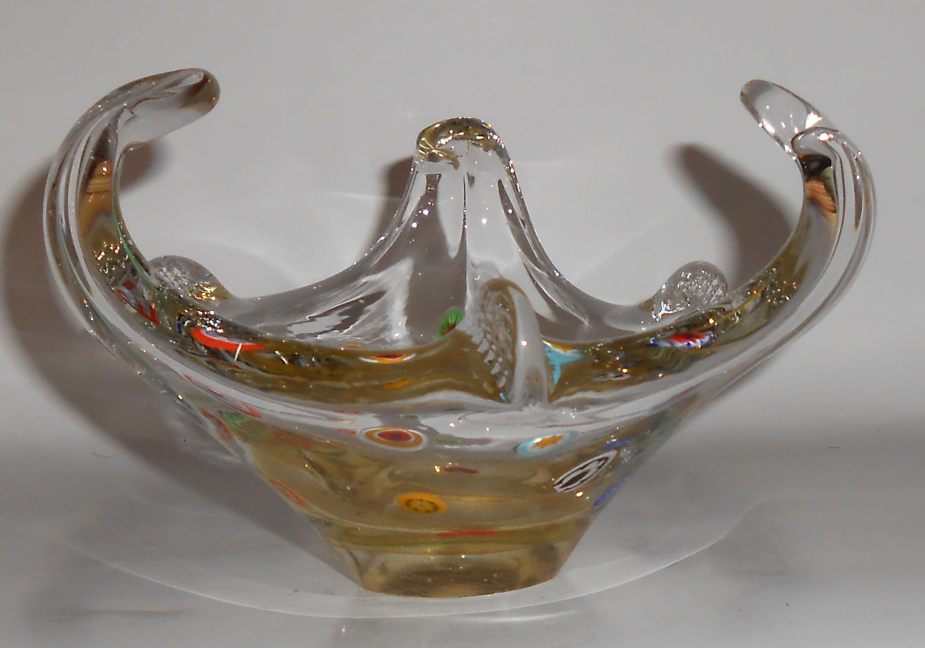 Murano Lavorazione Art Glass Bowl W/Sticker Mint