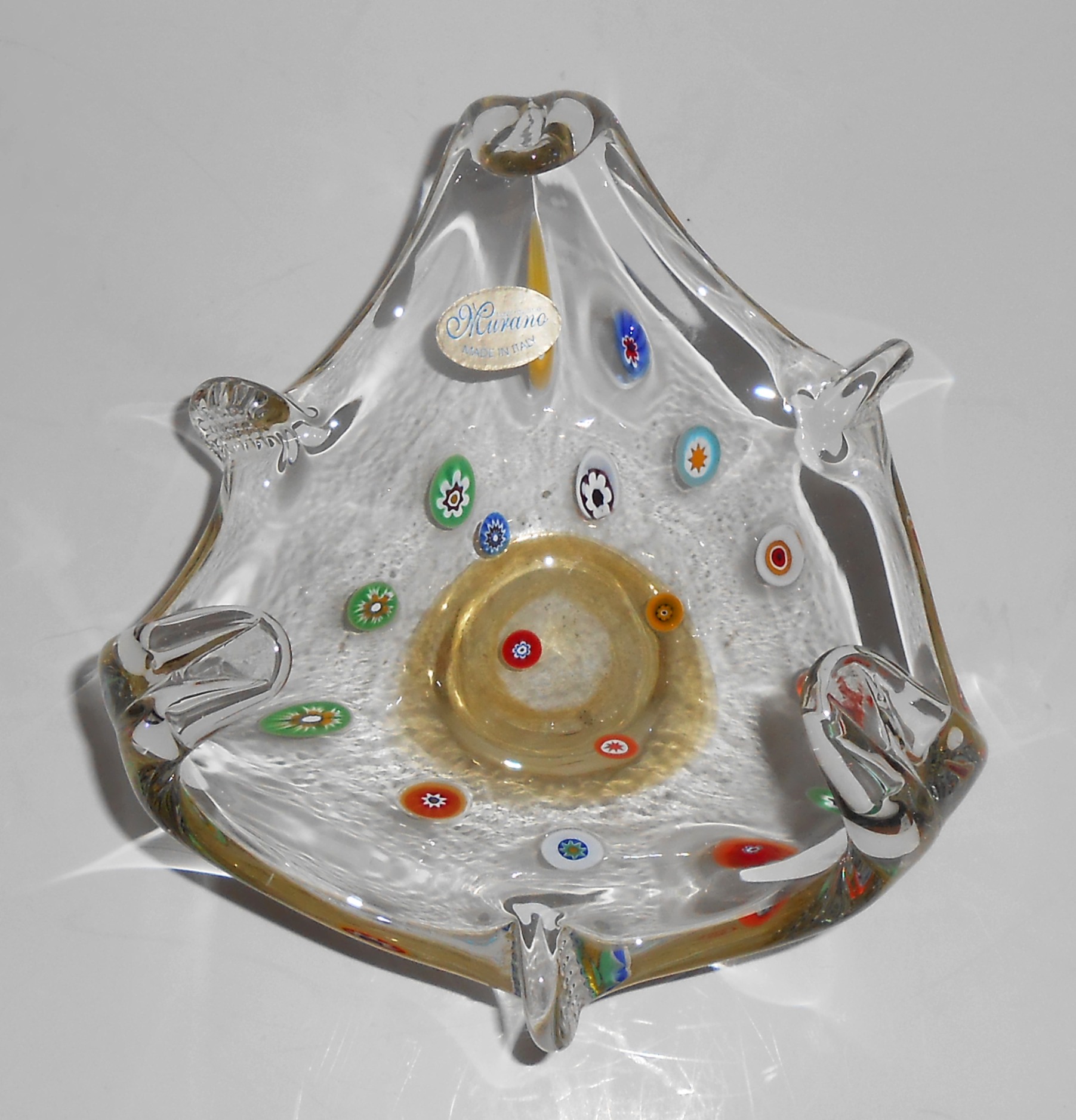 Murano Lavorazione Art Glass Bowl W/Sticker Mint