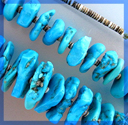 Navajo Sleeping Beauty Turquoise Heishi Necklace