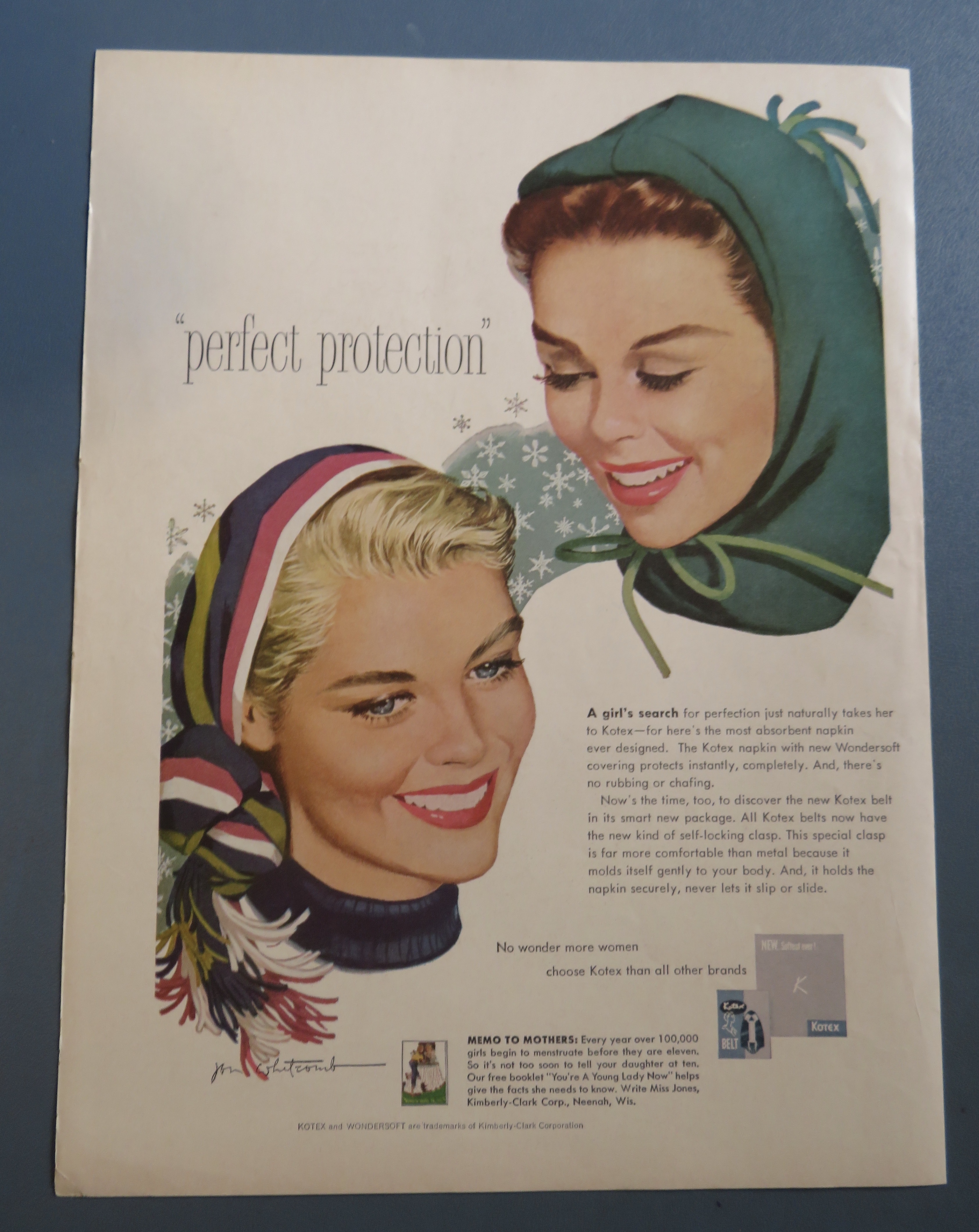 1958 Kotex with Two Lovely Women