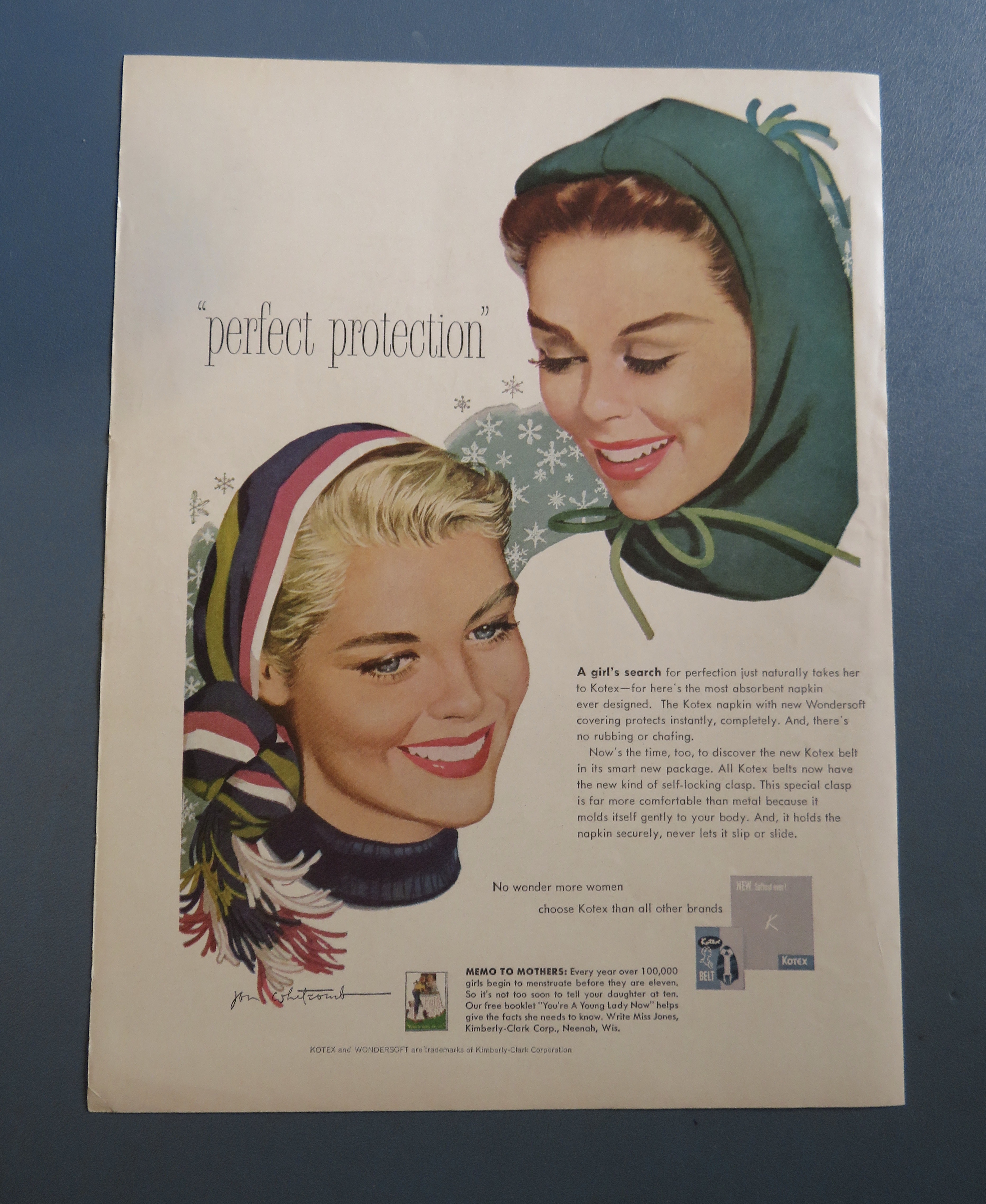 1958 Kotex with Two Lovely Women