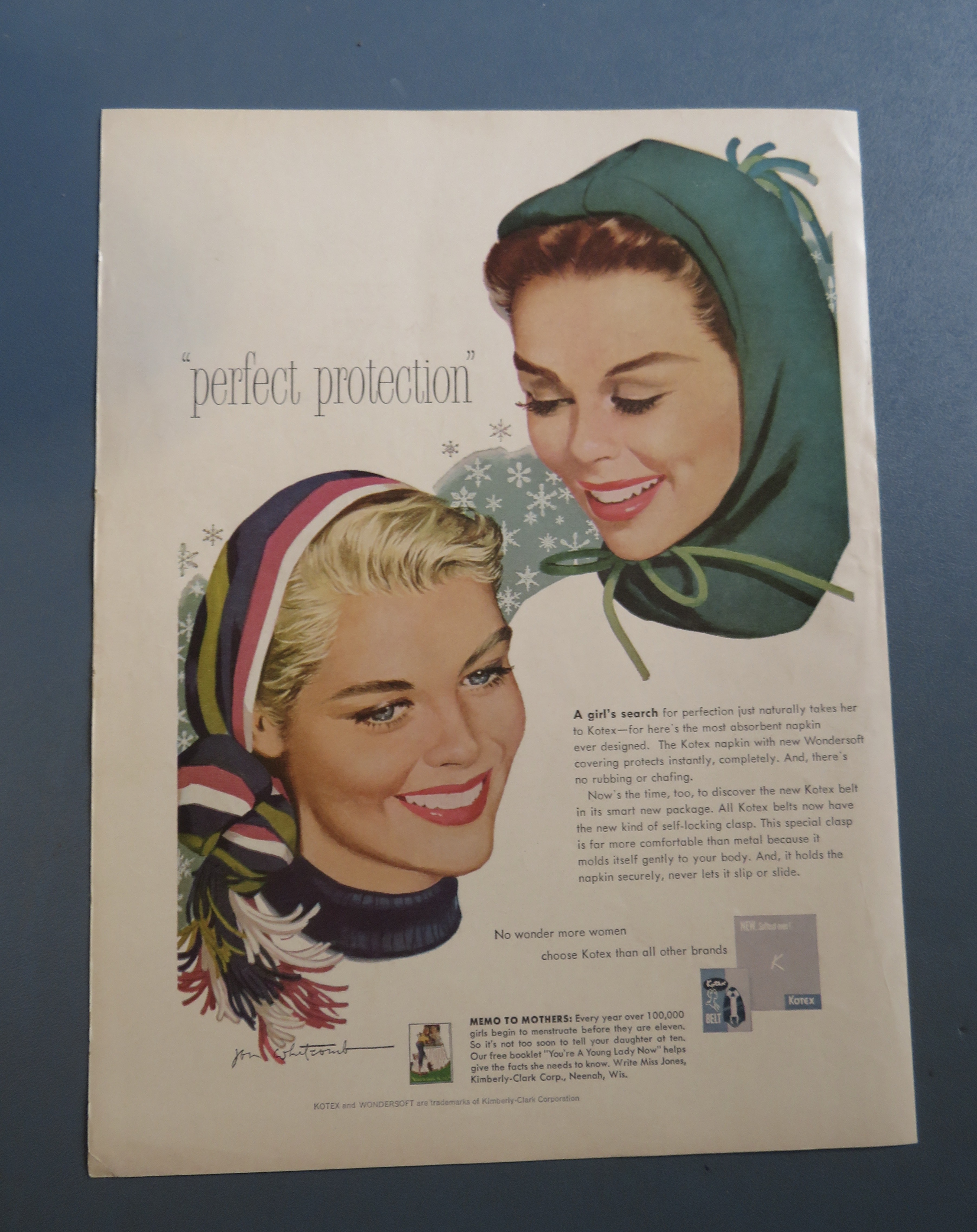 1958 Kotex with Two Lovely Women