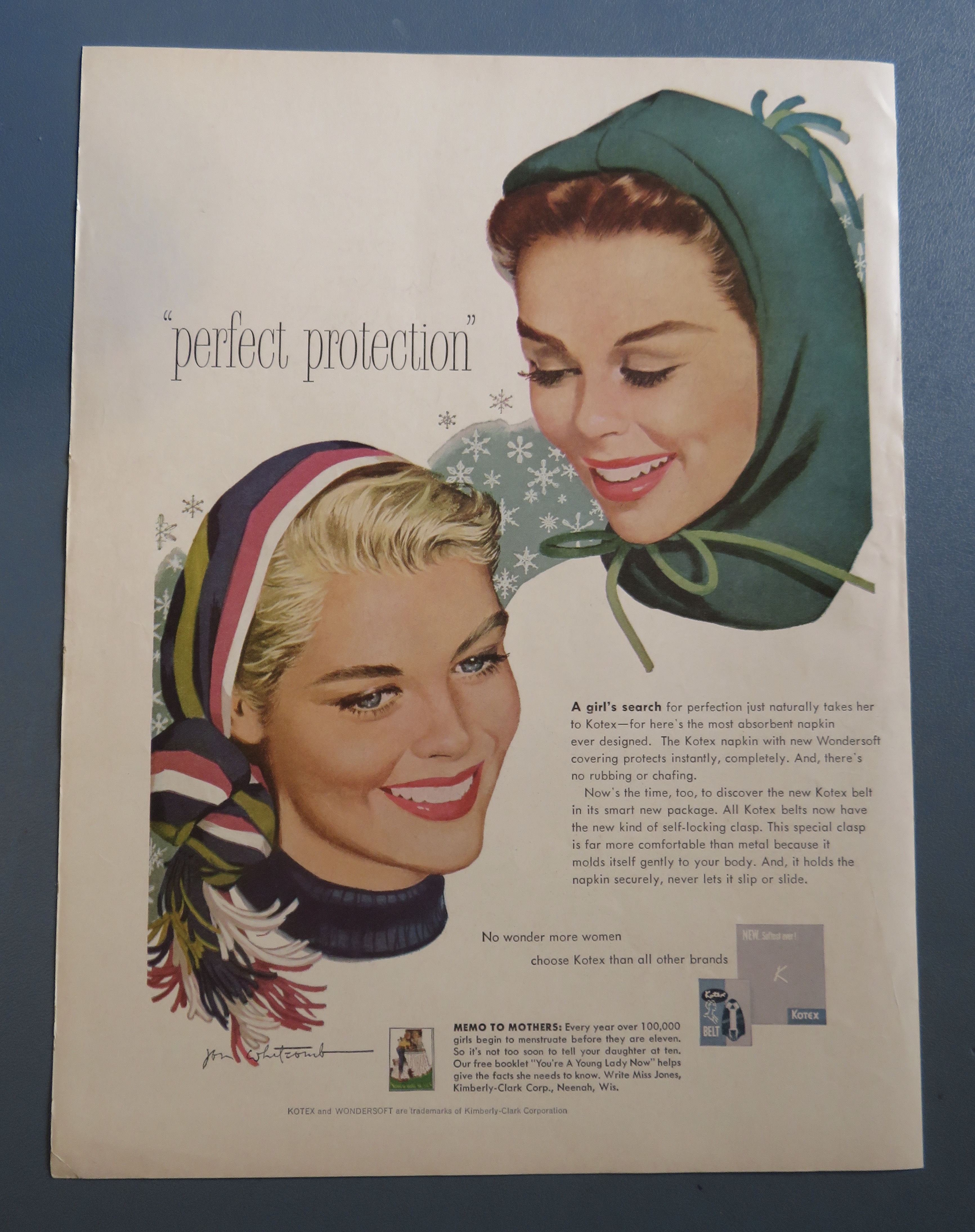 1958 Kotex with Two Lovely Women