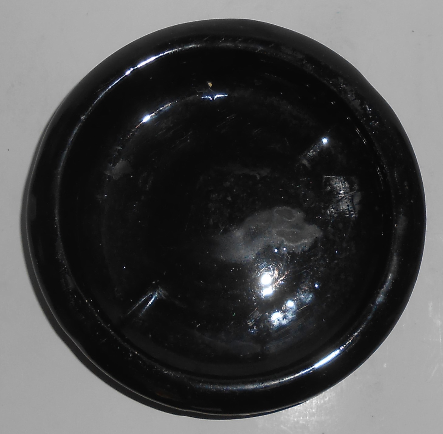 American Art Pottery Black Low Floral Bowl