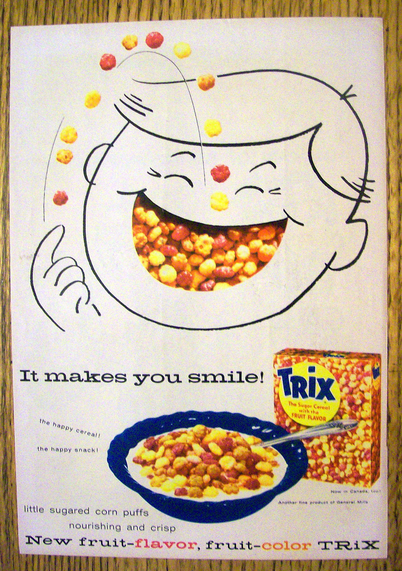 Vintage Ad: 1957 Trix Fruit Flavored Cereal
