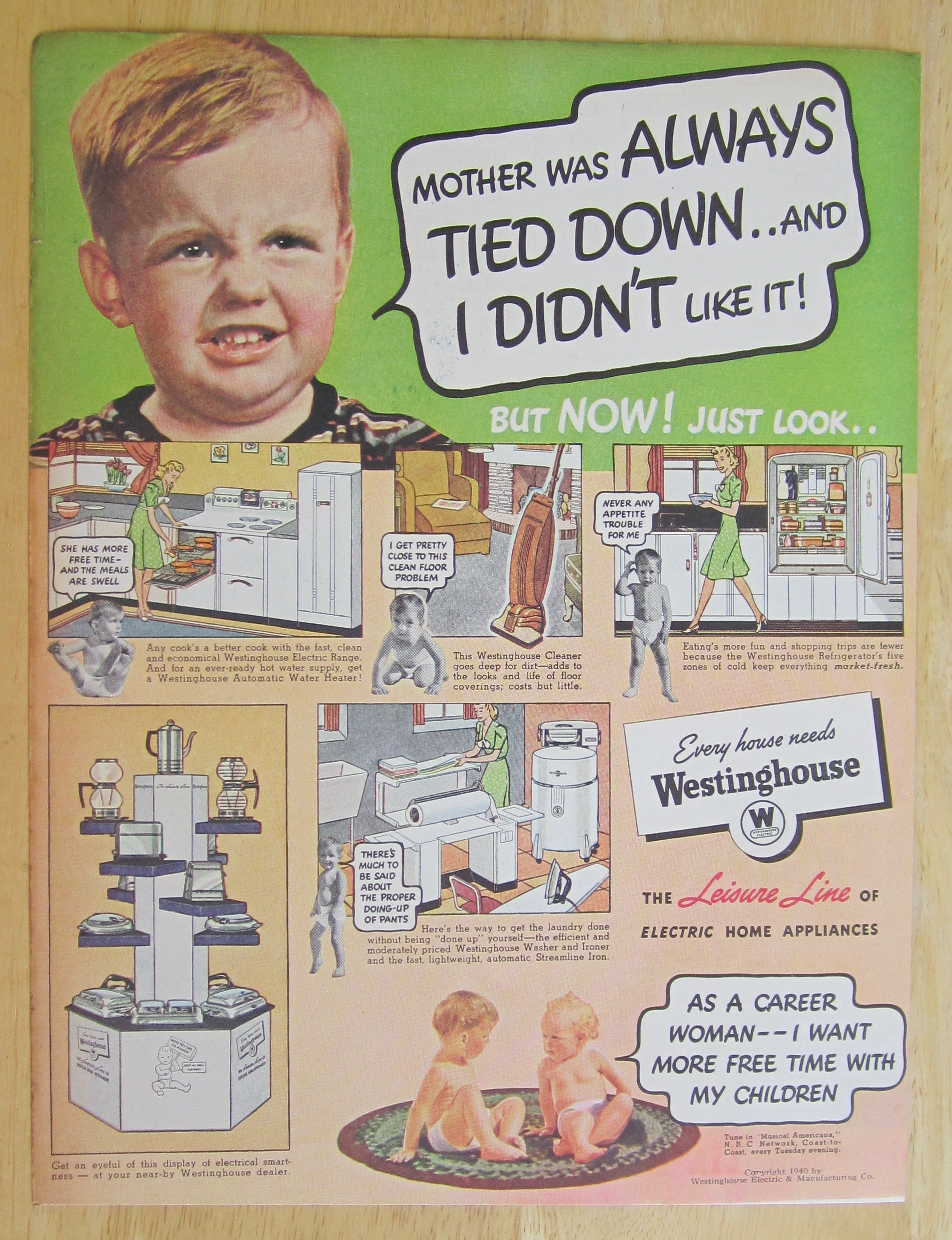 1940 Westinghouse Electric Appliances with Little Boy