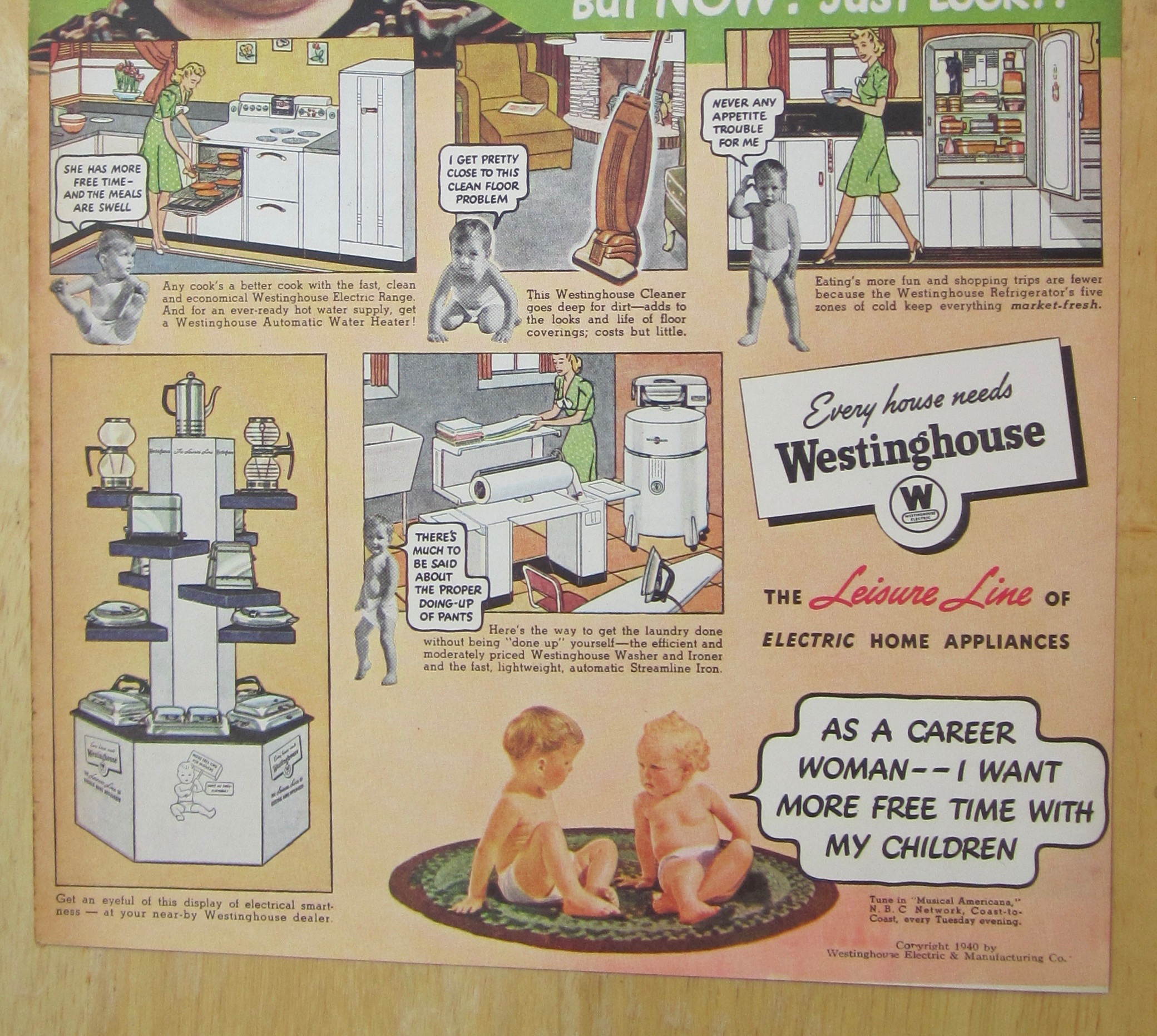 1940 Westinghouse Electric Appliances with Little Boy