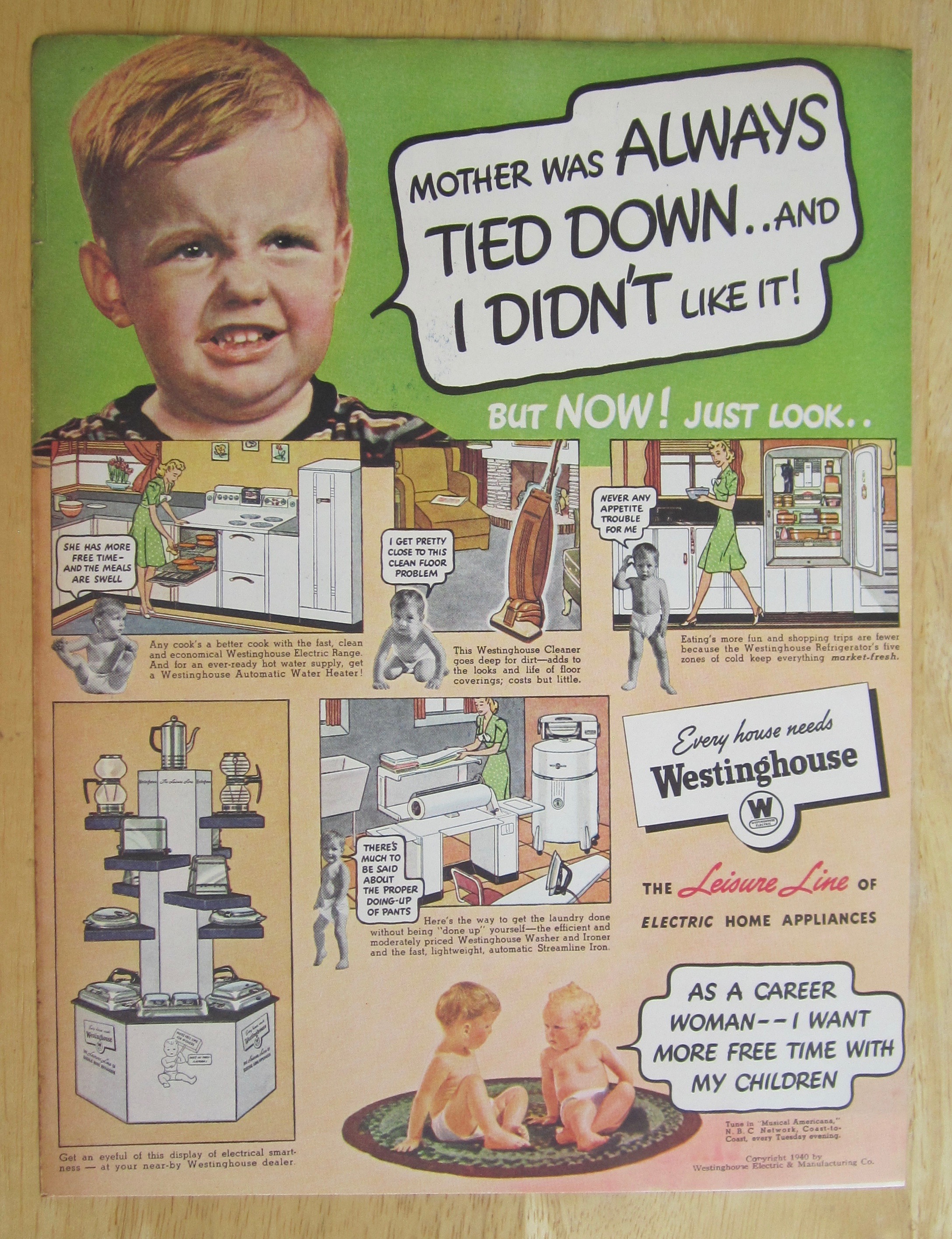 1940 Westinghouse Electric Appliances with Little Boy