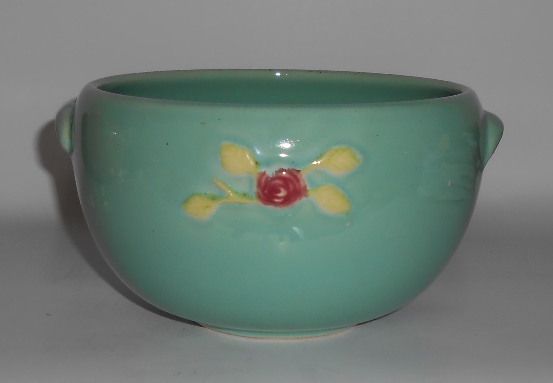 Coors Pottery Rosebud Green Medium Pudding Bowl