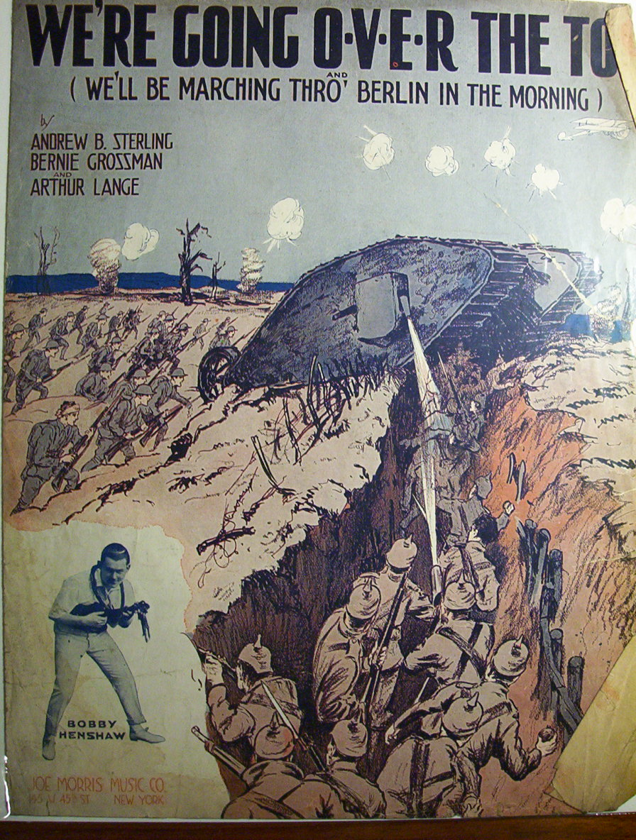 Sheet Music Of 1918 We're Going O-v-e-r  The Top