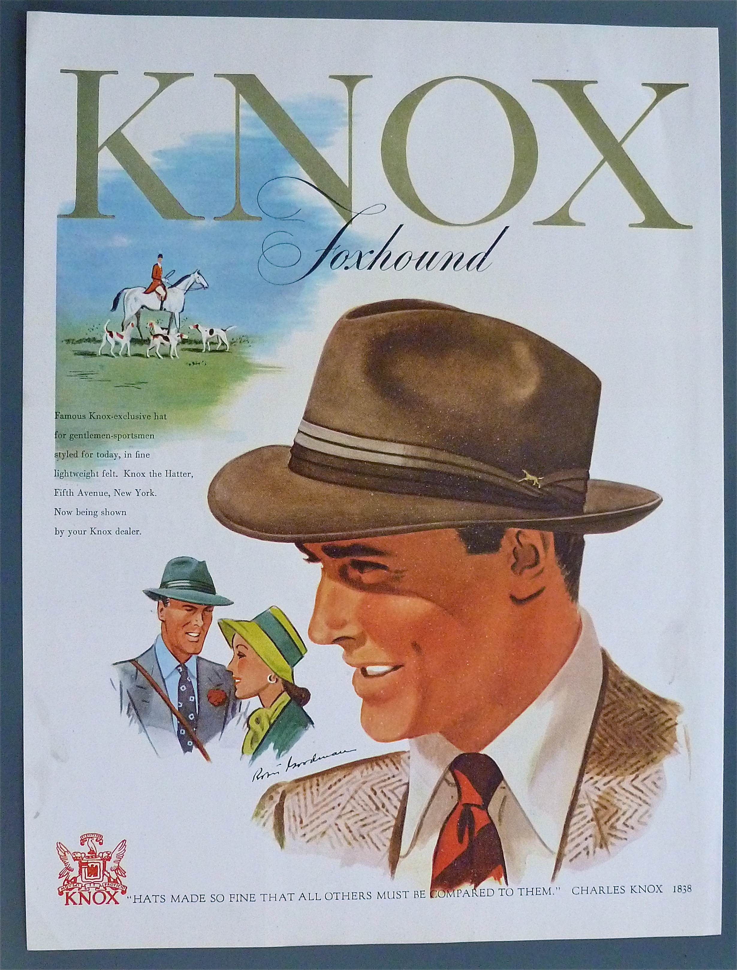 1947 Knox Hats with Man Wearing Hat