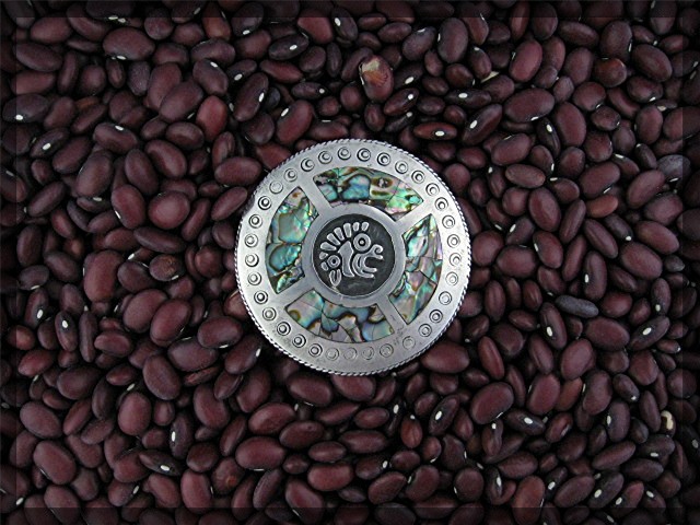 Sterling Silver Abalone Eagle 26 Brooch  LOPEZ Mexico