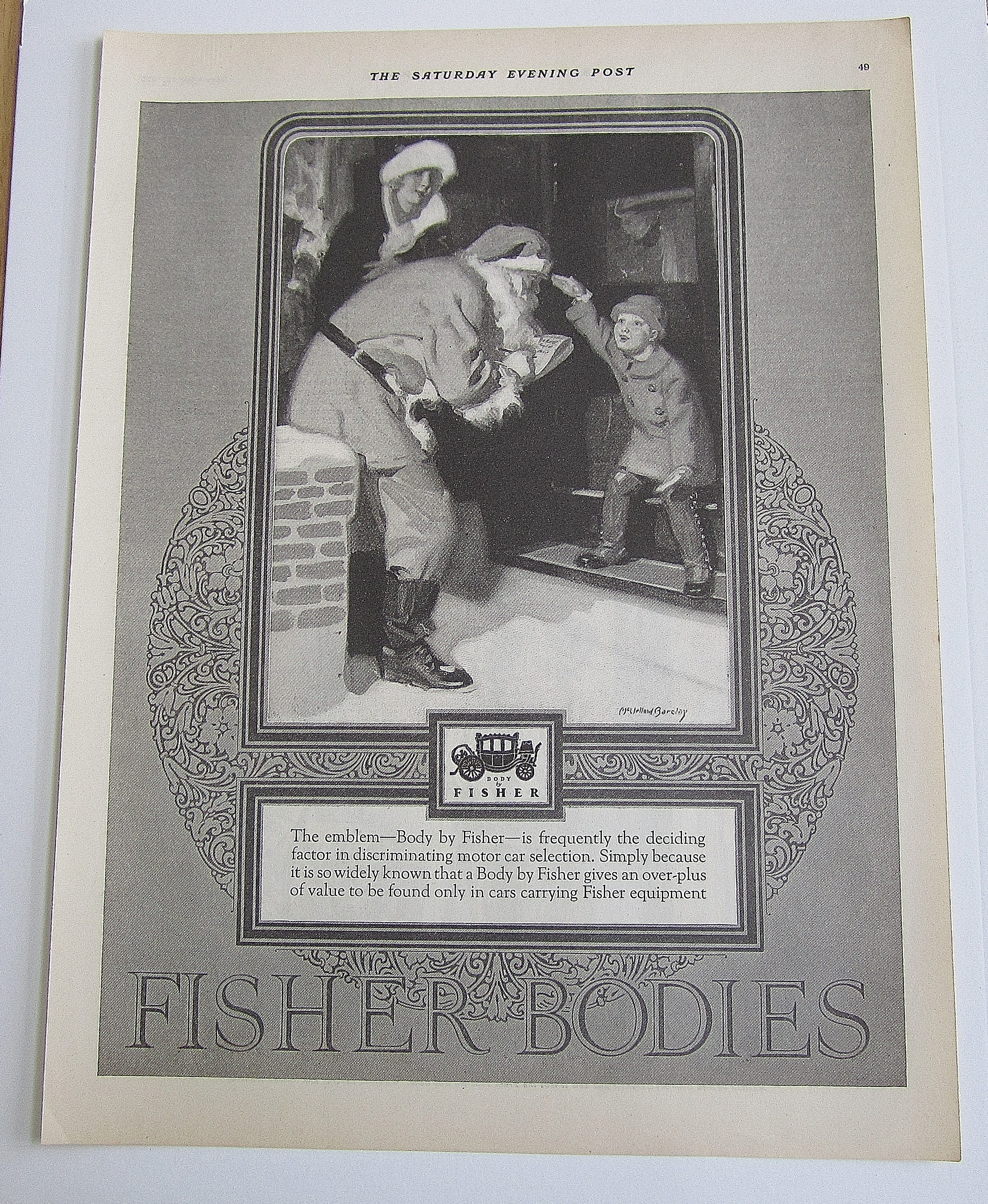 1925 Fisher Body With Santa Claus & Little Child