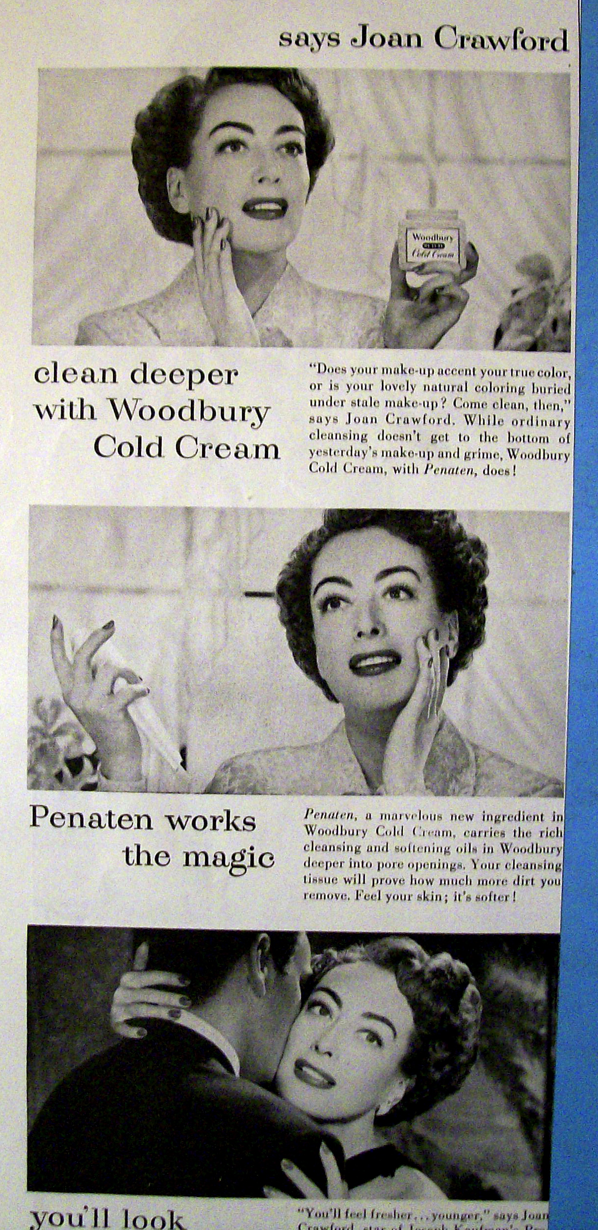 1952 Woodbury Cold Cream with Joan Crawford