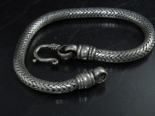 Snake Bracelet Sterling Silver Hook Clasp
