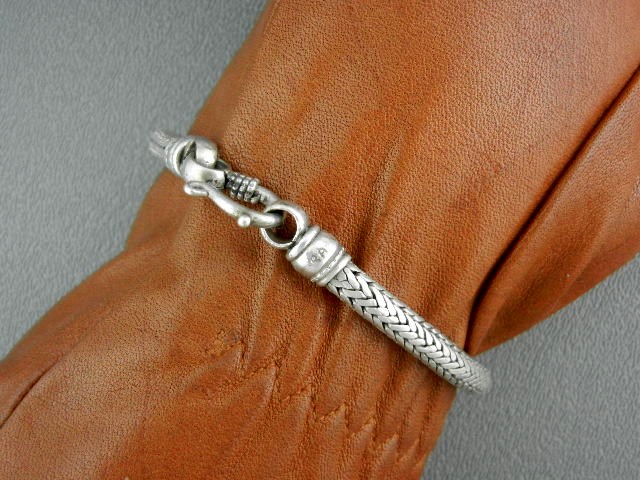 Snake Bracelet Sterling Silver Hook Clasp