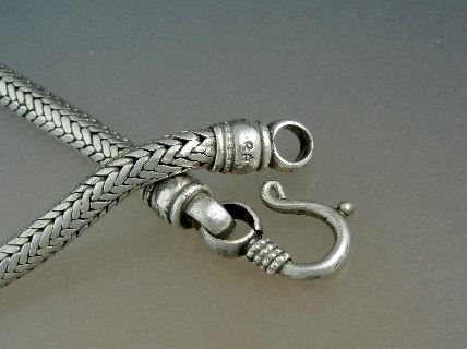 Snake Bracelet Sterling Silver Hook Clasp