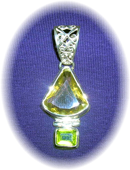Sterling Silver Lemon Citrine & Peridot Penda