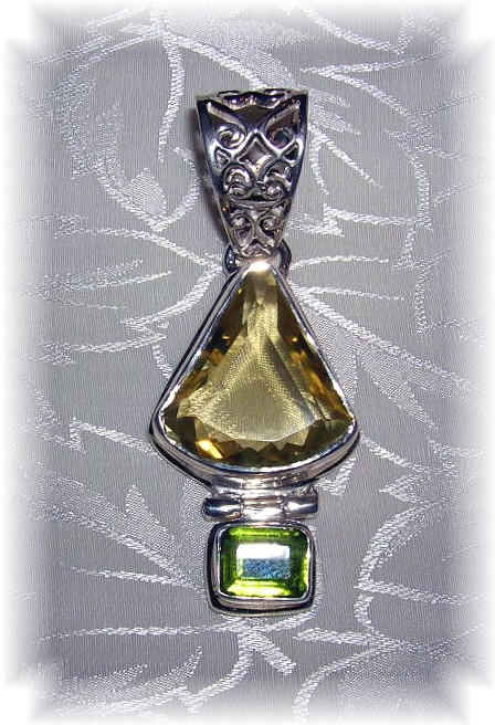 Sterling Silver Lemon Citrine & Peridot Penda