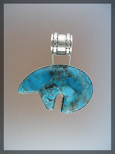 Richard and Rita Begay Sterling Silver Turquoise Bear P