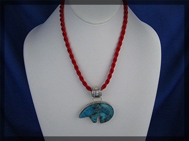 Richard and Rita Begay Sterling Silver Turquoise Bear P