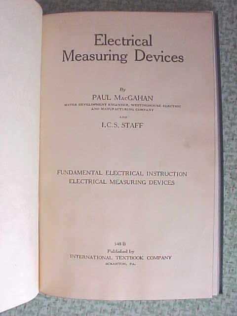 Electrical Measuring Devices Leather 1937