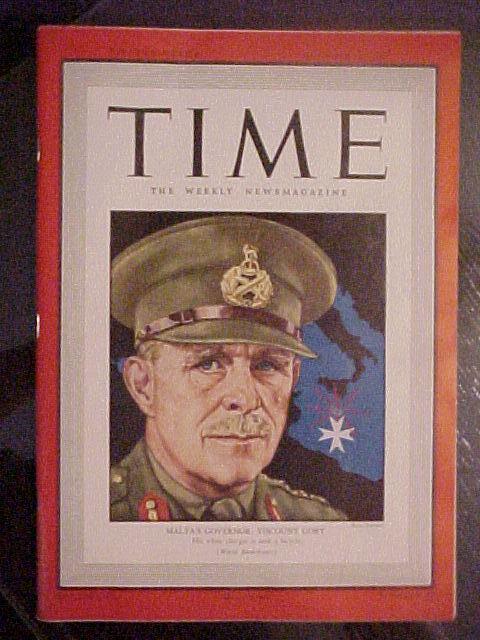 Time Magazine - October 26, 1942 - Malta's Governor