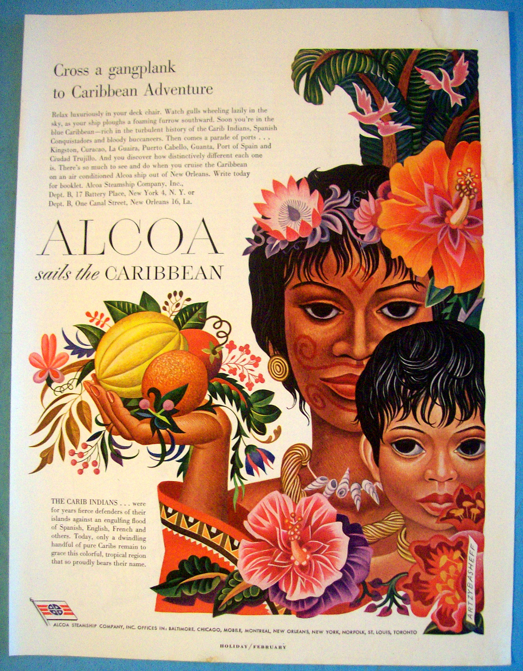 1949 Alcoa Steamship Company With Caribbean Indians