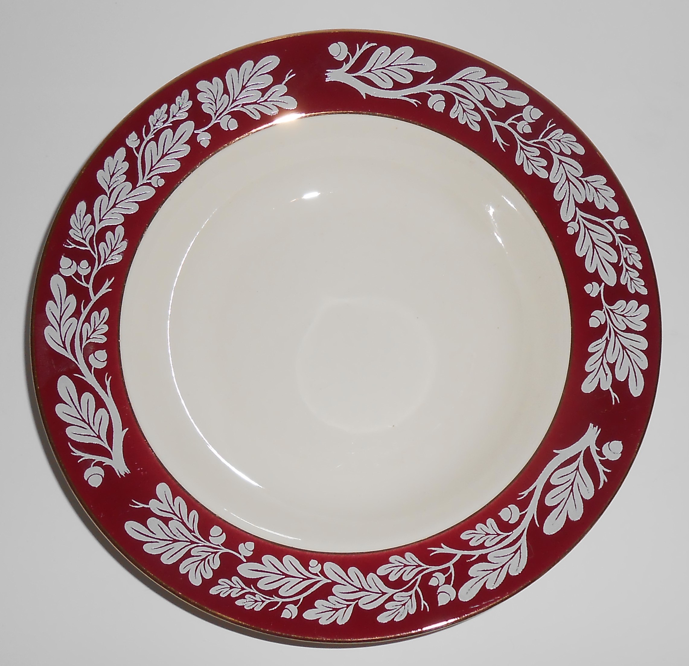Century Service China Porcelain Regal Red Soup Bowl