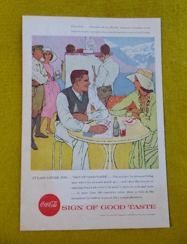 1957 Coca Cola (Coke) with Man & Woman Sitting at a Table & Talking