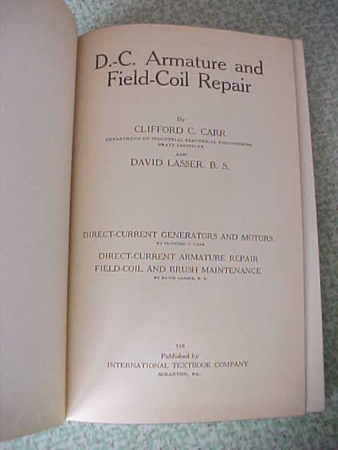 DC Armature and Field Coil Repair Leather1934