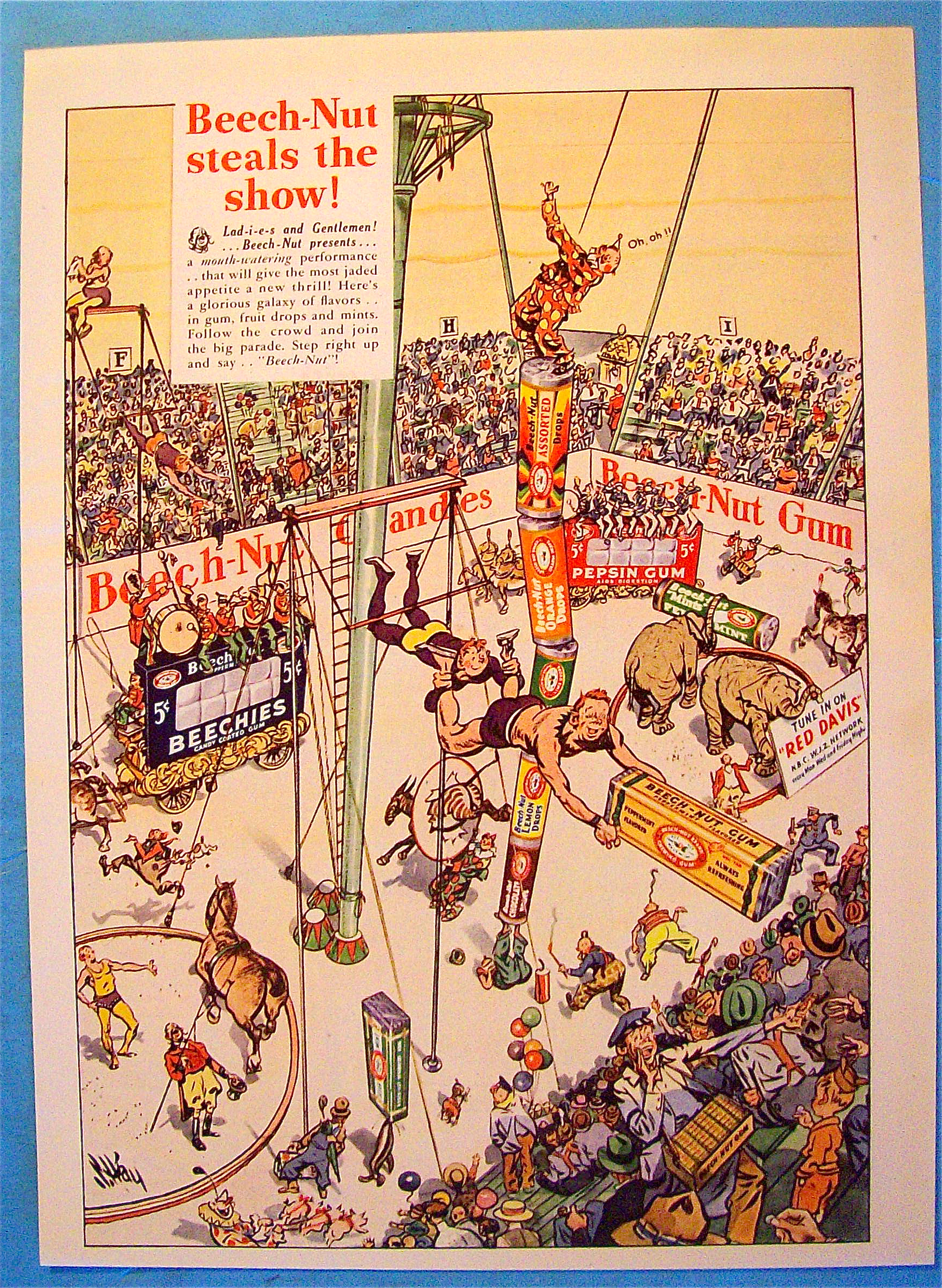 1934 Beech Nut Gum with Circus Performers