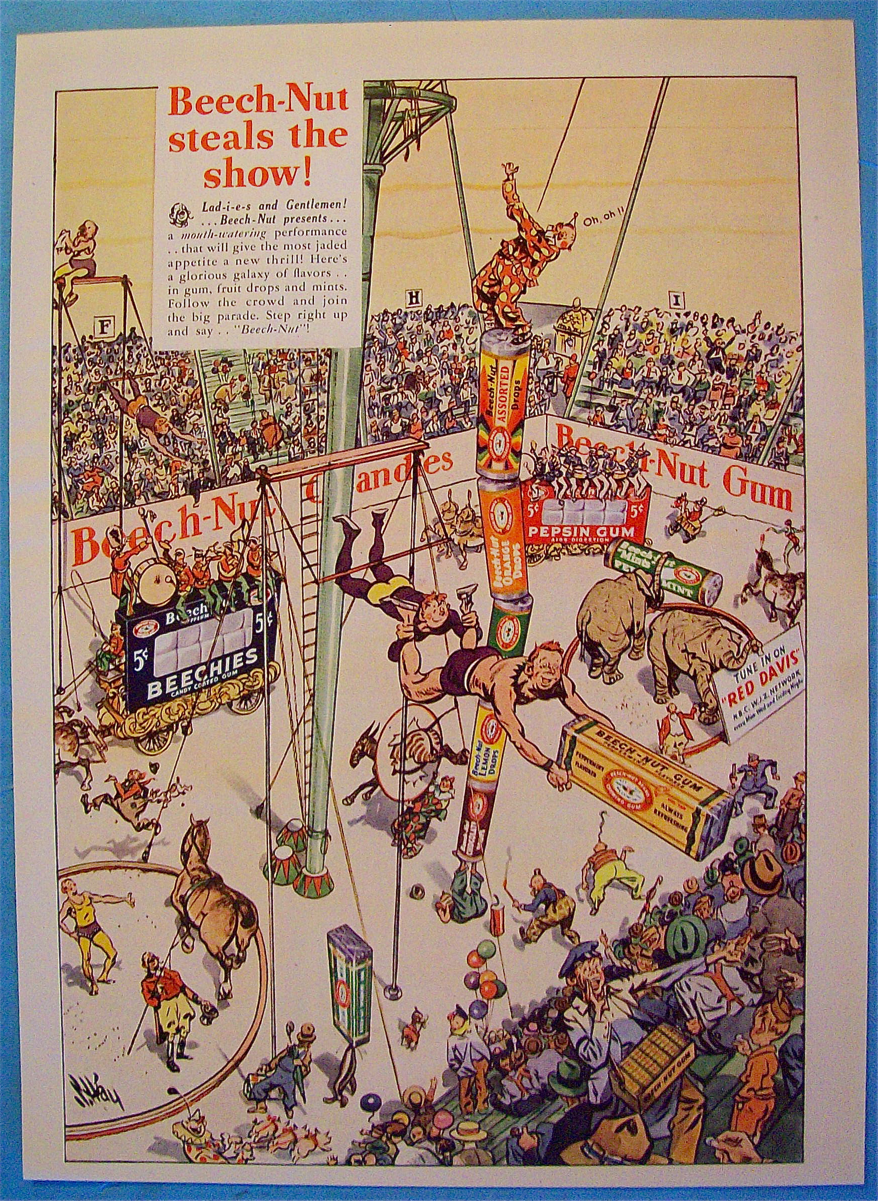 1934 Beech Nut Gum with Circus Performers
