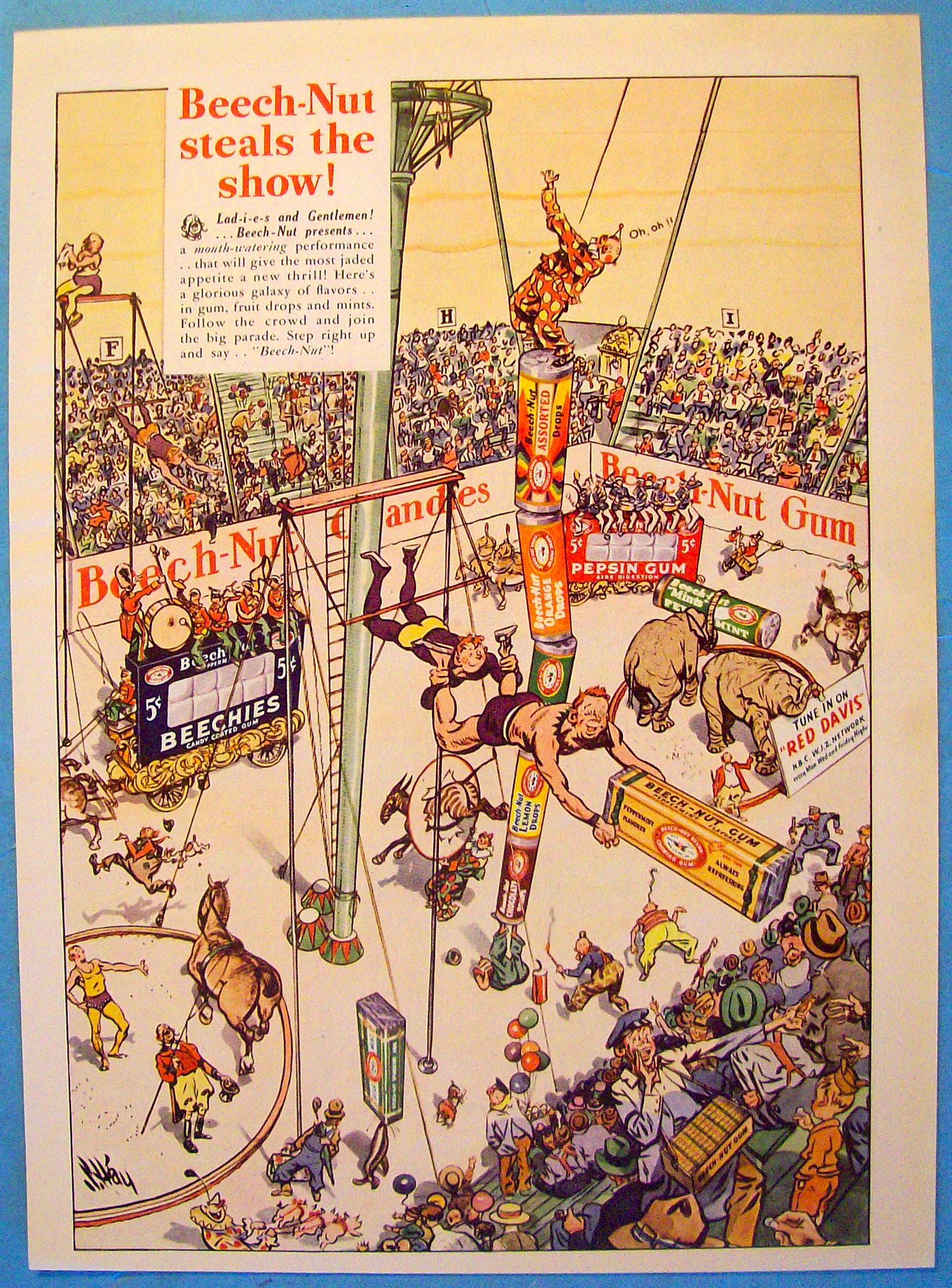1934 Beech Nut Gum with Circus Performers