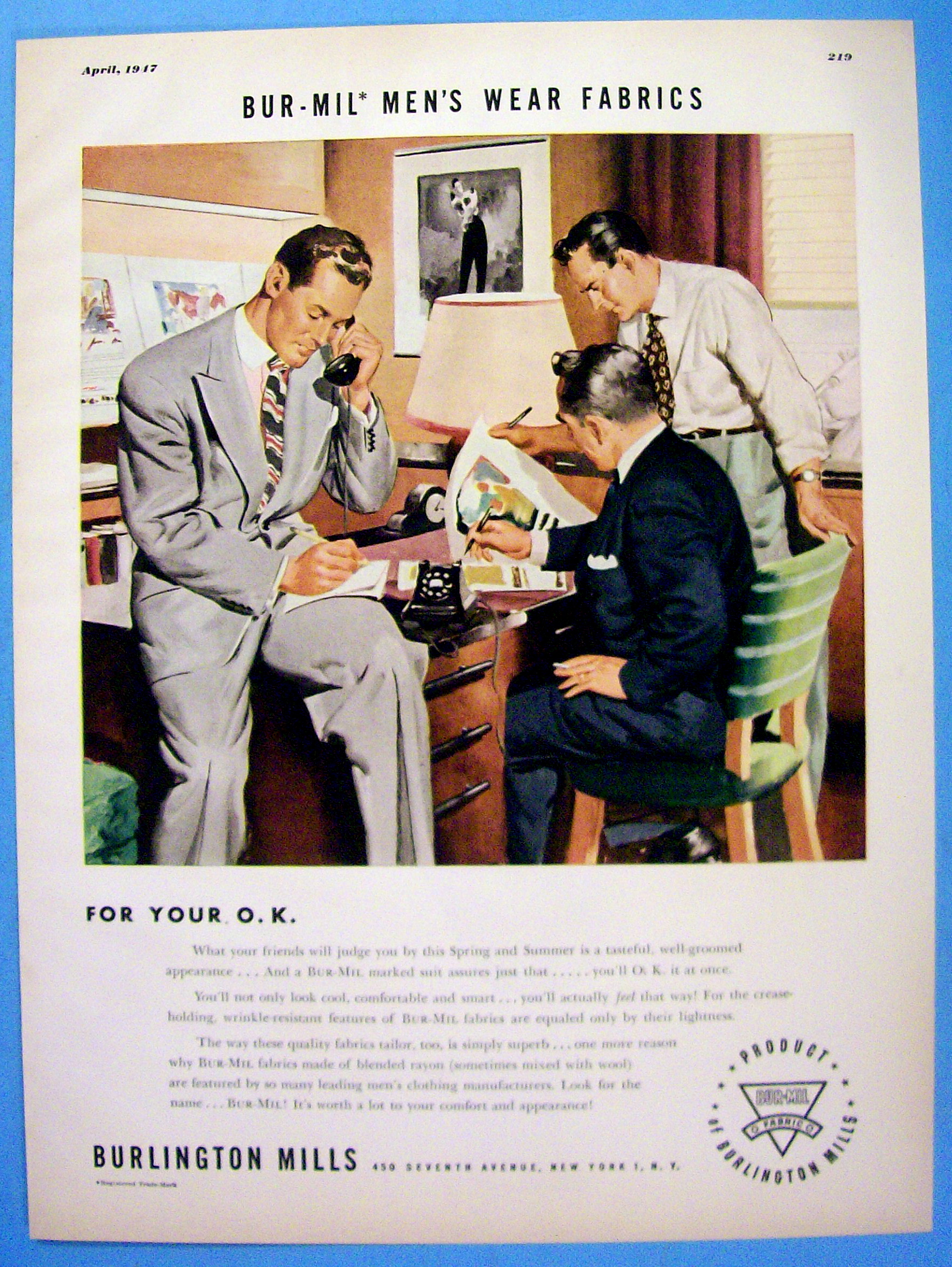 1947 Burlington Mills with Men Working