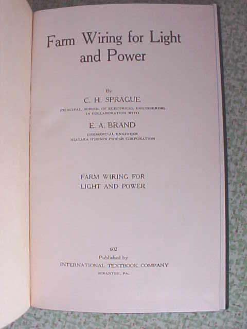 Farm Wiring for Light and Power Leather 1937