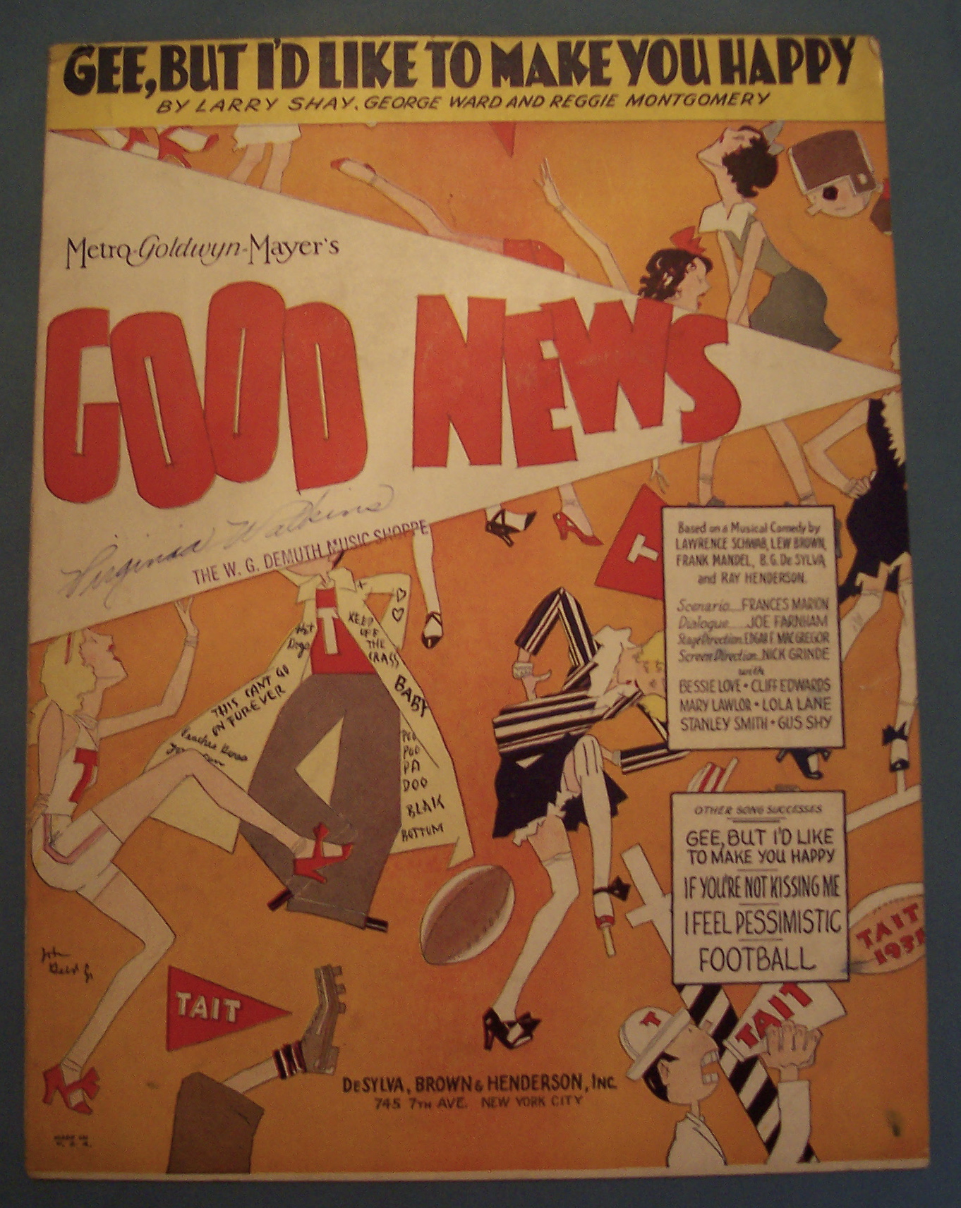 Sheet Music of 1930 Gee, But I'd Like To Make You Happy