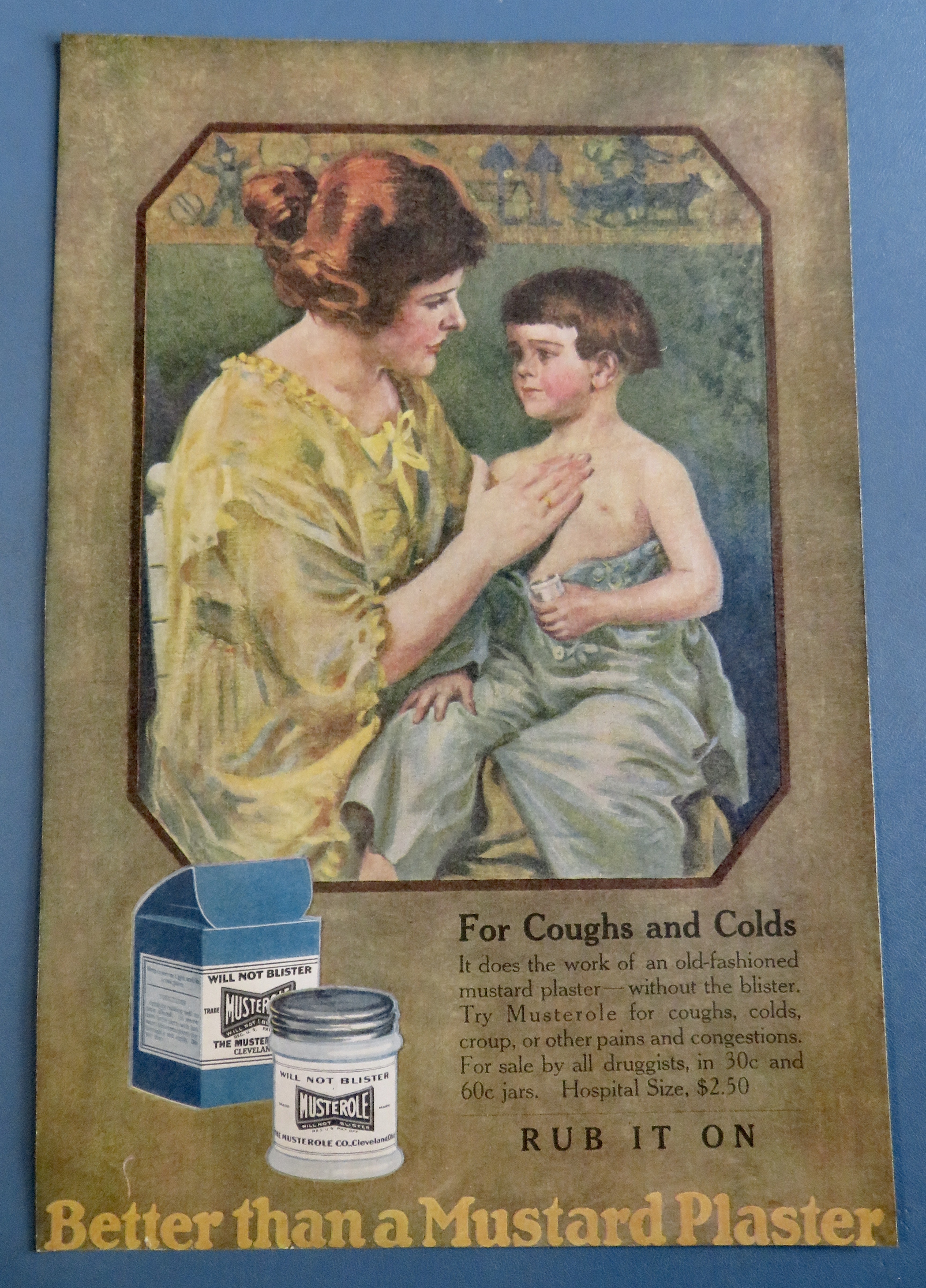 1920 Musterole with Woman Rubbing Down Child's Chest