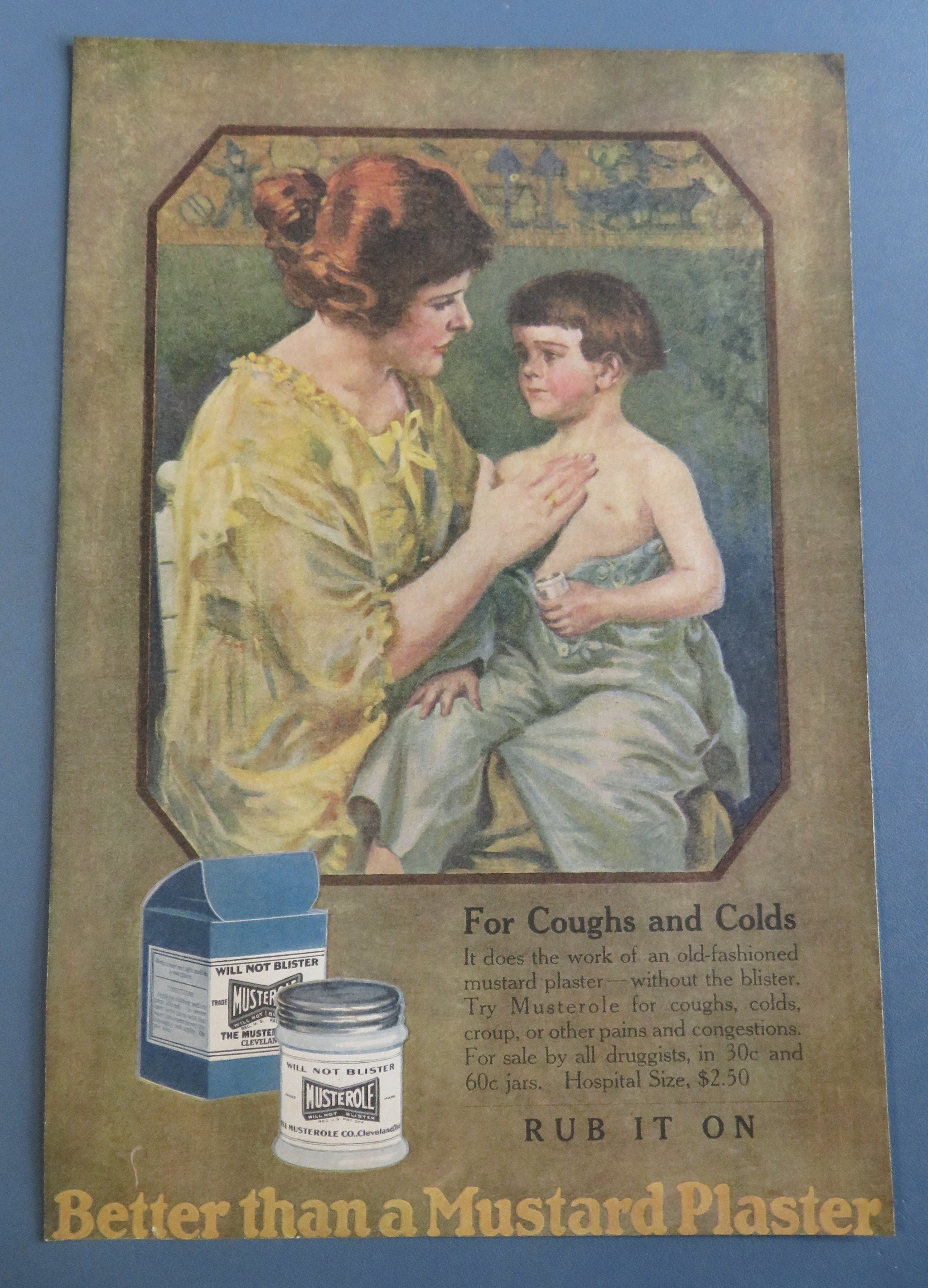 1920 Musterole with Woman Rubbing Down Child's Chest