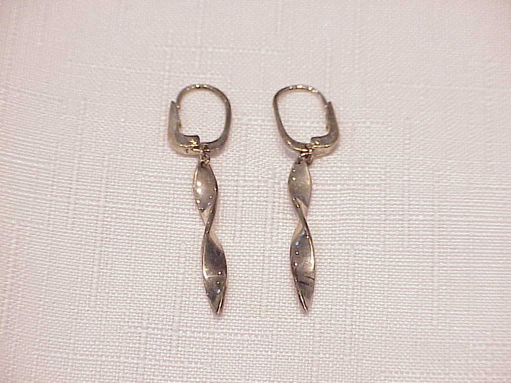 Dangling Sterling Silver Twist Pierced Earrings