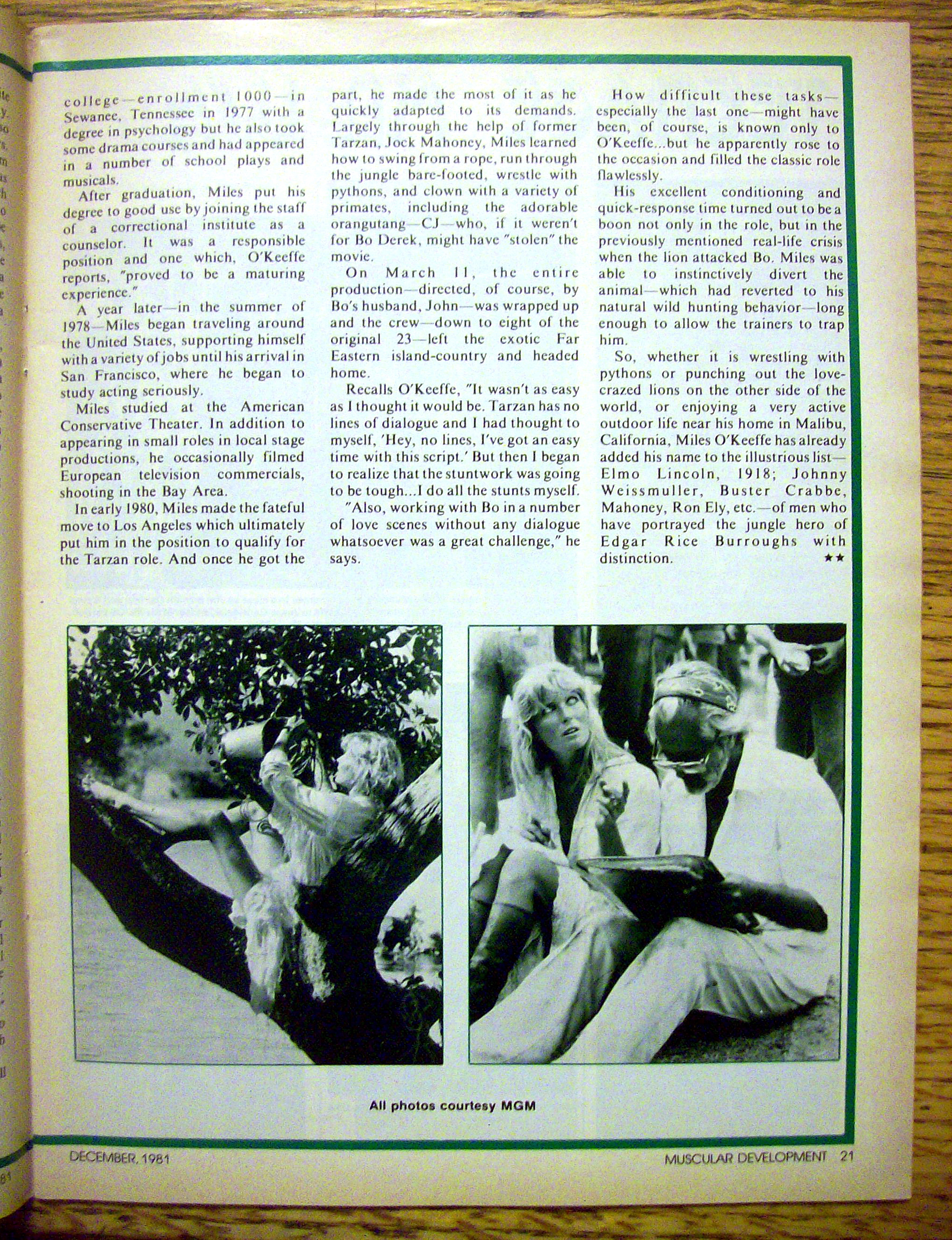 Muscular Development Magazine-December 1981-Bo Derek